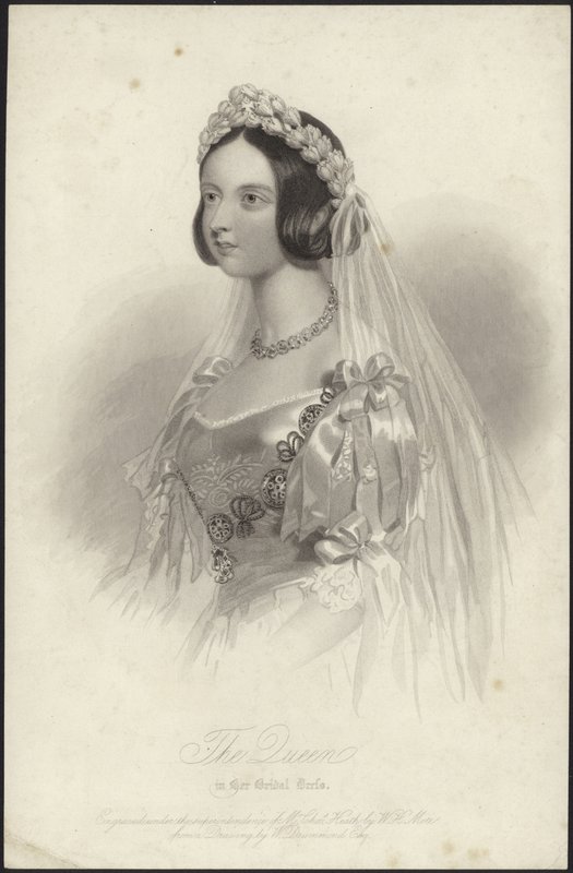 La regina Vittoria nel suo abito da sposa da William Drummond