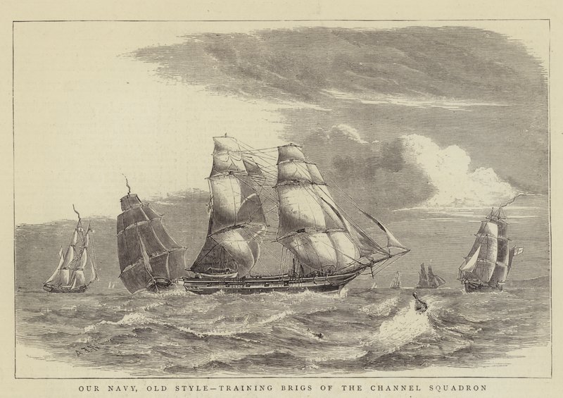 La nostra marina, vecchio stile, brigantini di addestramento della squadra del canale da William Edward Atkins