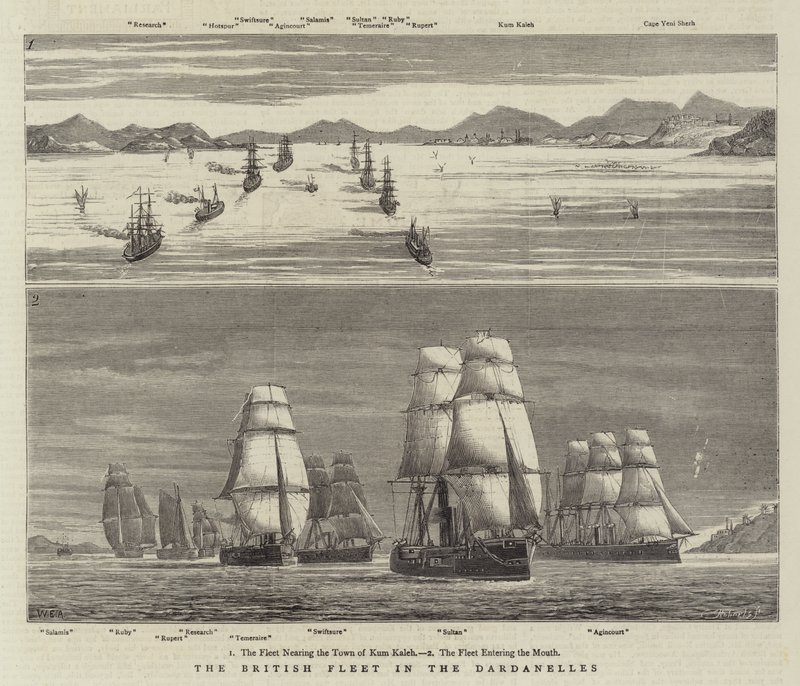 La flotta britannica nei Dardanelli da William Edward Atkins
