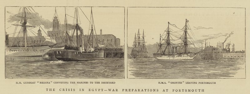 La crisi in Egitto, preparativi di guerra a Portsmouth da William Edward Atkins