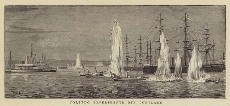 Esperimenti con siluri al largo di Portland da William Edward Atkins