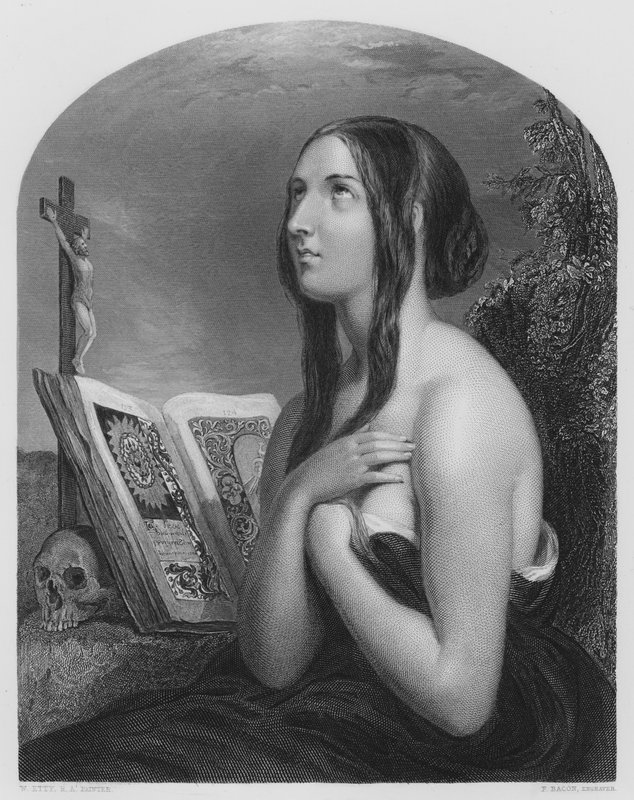 Il Penitente, dal quadro nella Galleria Vernon da William Etty