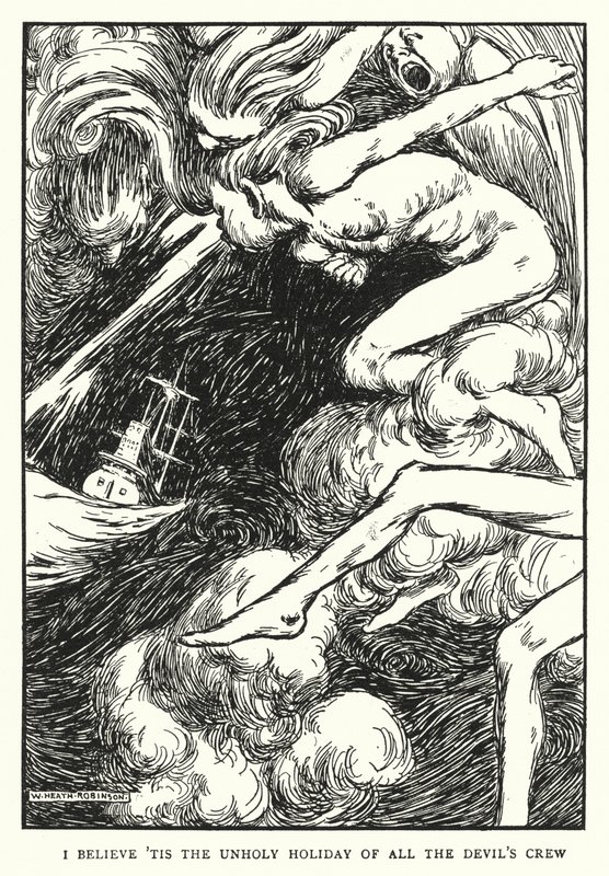 Credo che sia la festa empia di tutta la ciurma del diavolo da William Heath Robinson
