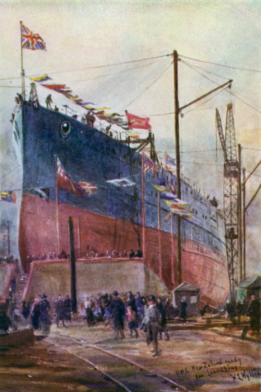 Incrociatore da battaglia "Nuova Zelanda" in costruzione, 1912 da William Lionel Wyllie