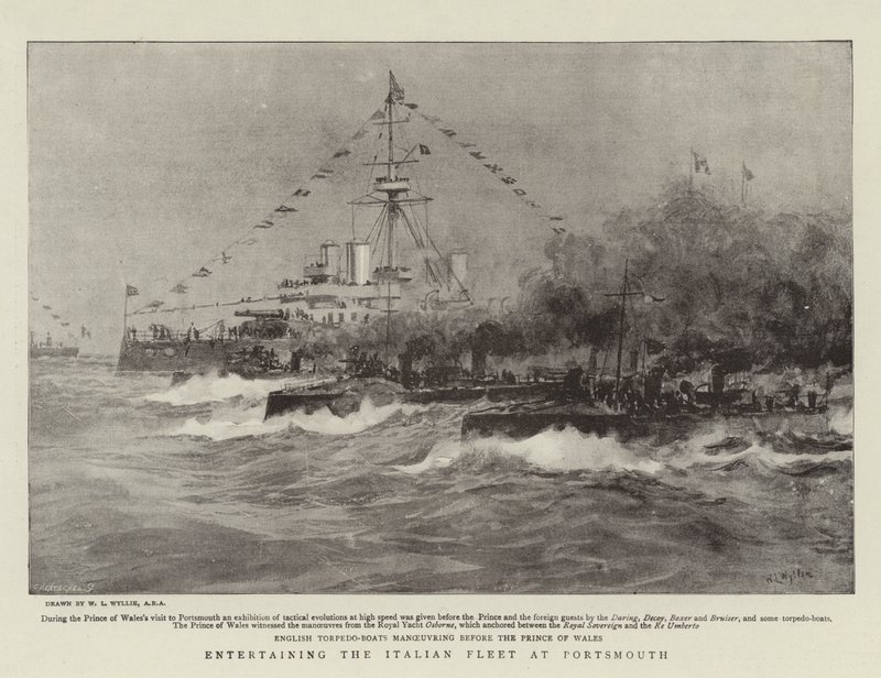 Intrattenimento della flotta italiana a Portsmouth da William Lionel Wyllie