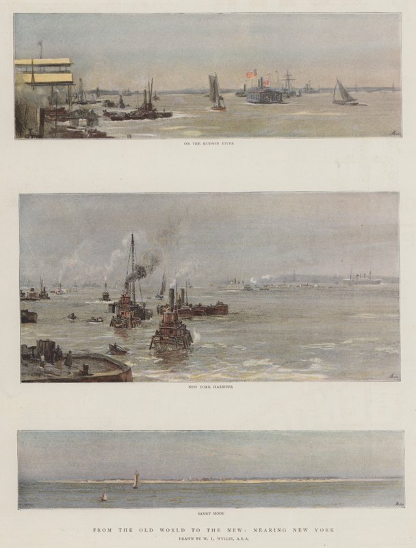Dal Vecchio Mondo al Nuovo, avvicinandosi a New York da William Lionel Wyllie