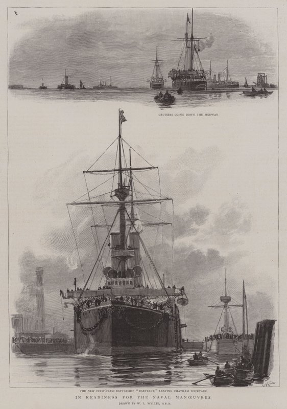 In preparazione per le manovre navali da William Lionel Wyllie