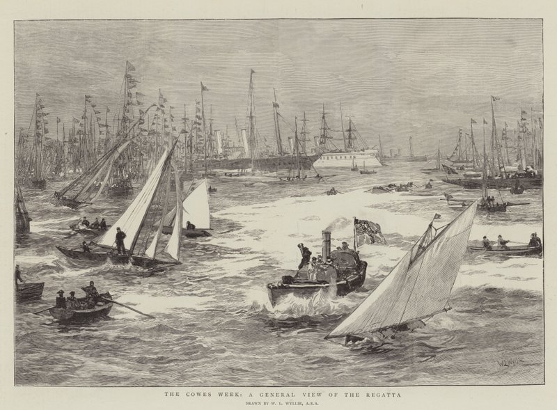 La Settimana di Cowes, una Vista Generale della Regata da William Lionel Wyllie