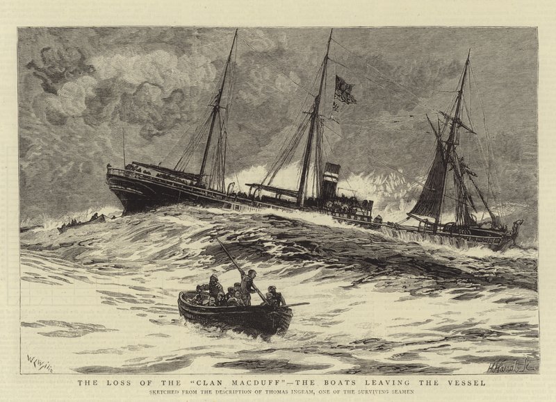 La perdita del Clan MacDuff, le barche che lasciano la nave da William Lionel Wyllie