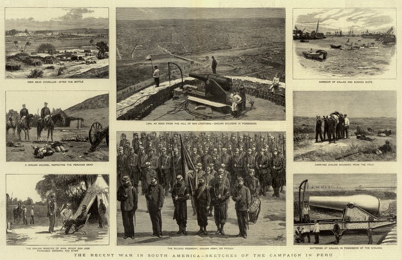 La recente guerra in Sud America, schizzi della campagna in Perù da William Lionel Wyllie