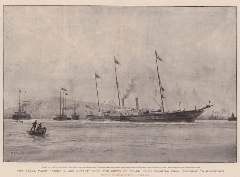 Lo yacht reale Victoria e Albert, con la regina a bordo, scortato da Holyhead a Kingstown da William Lionel Wyllie
