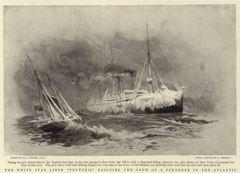 Il transatlantico White Star Teutonic che salva l