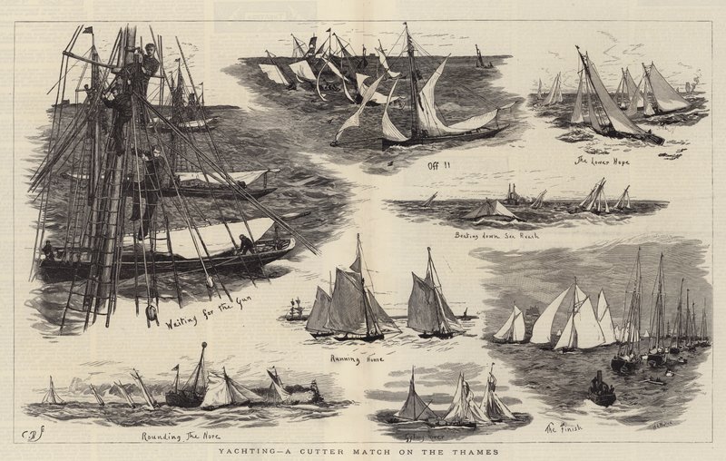 Regata, una gara di cutter sul Tamigi da William Lionel Wyllie