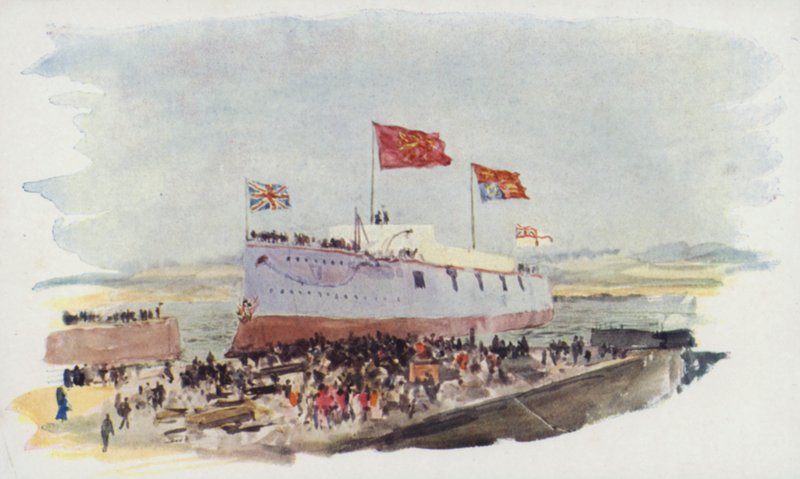 Varo di una Nave da Guerra, Cantiere Navale di Chatham da William Lionel Wyllie