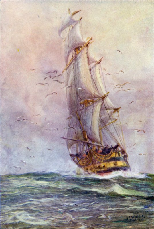 Il Foudroyant, una delle vecchie navi di Nelson da William Lionel Wyllie