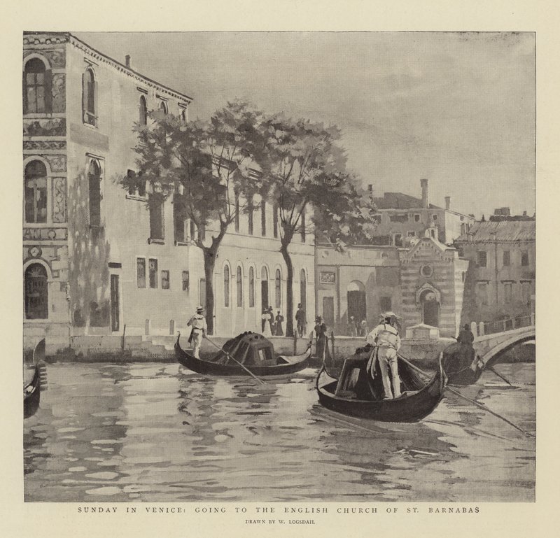 Domenica a Venezia, andando alla Chiesa Inglese di San Barnaba da William Logsdail