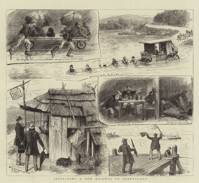 Ispezione di una nuova ferrovia nel Queensland da William Ralston