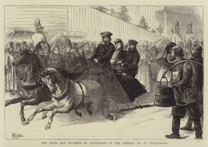Il Duca e la Duchessa di Edimburgo nelle strade di San Pietroburgo da William Ralston