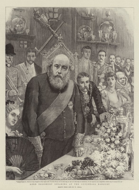 Lord Salisbury che parla al banchetto della Guildhall da William Small