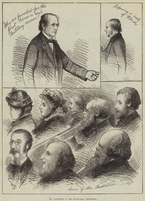 Mr Gladstone nel Music-Hall, Edimburgo da William Small