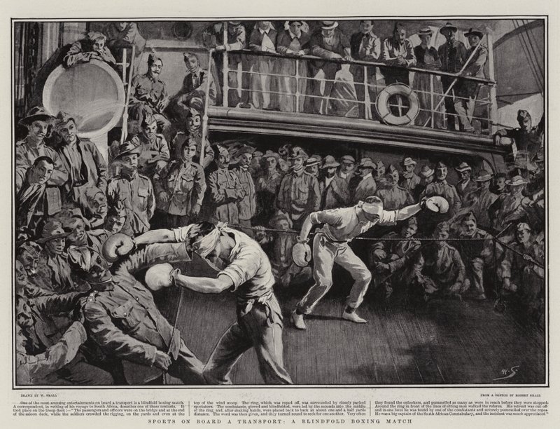 Sport a bordo di un trasporto, un incontro di boxe alla cieca da William Small