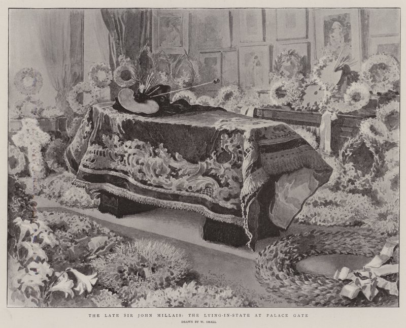 Il defunto Sir John Millais, la camera ardente a Palace Gate da William Small