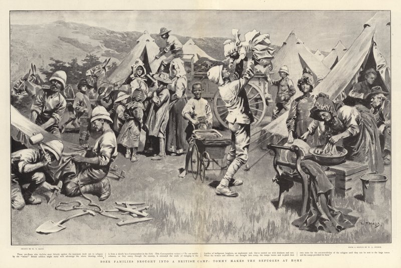 Famiglie boere portate in un campo britannico, Tommy accoglie i rifugiati da William T. Maud