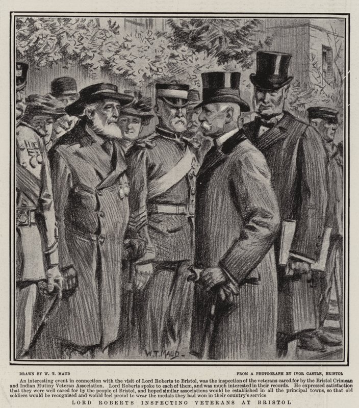 Lord Roberts che ispeziona i veterani a Bristol da William T. Maud