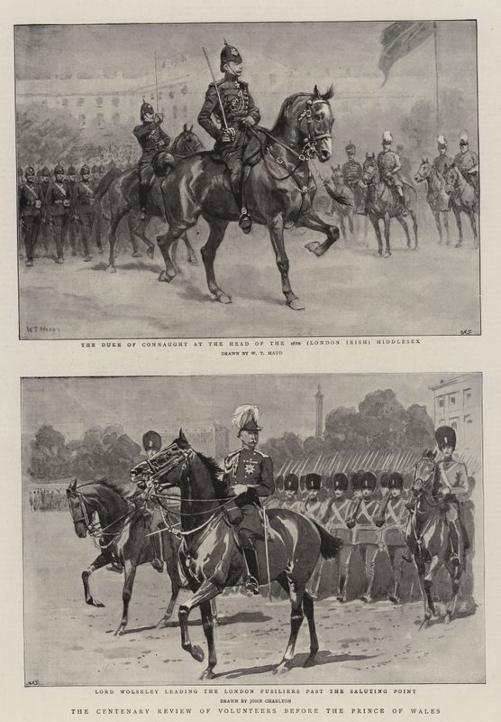 La revisione del centenario dei volontari davanti al Principe di Galles da William T. Maud