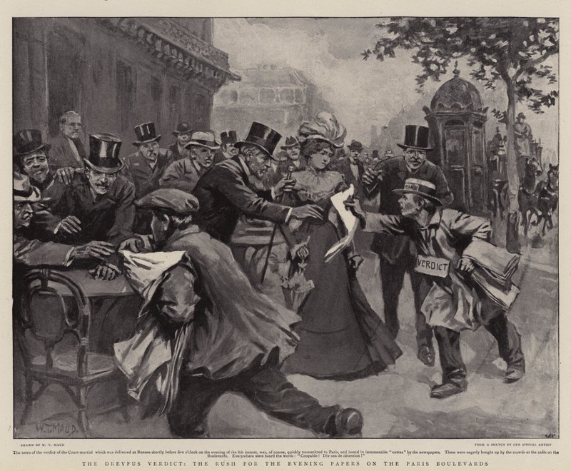 Il verdetto Dreyfus, la corsa ai giornali della sera sui boulevard di Parigi da William T. Maud