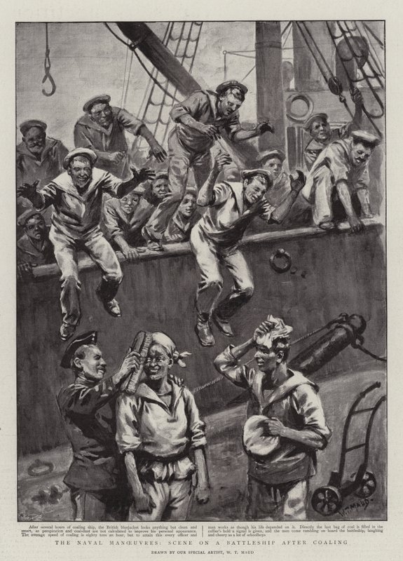 Le manovre navali, scena su una nave da guerra dopo il rifornimento di carbone da William T. Maud