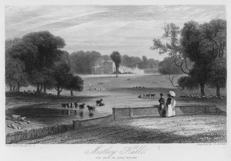Mistley Hall, la residenza di Lord Rivers da William (after) Daniell