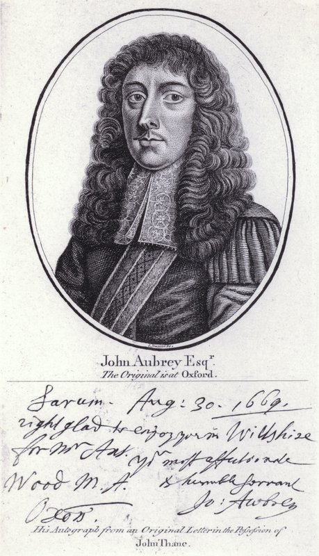 John Aubrey, antiquario, filosofo naturale e autore inglese (incisione) da William (after) Faithorne