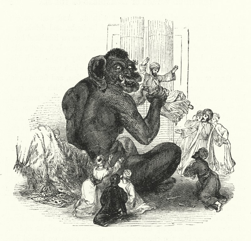 Il gigante e i suoi prigionieri (incisione) da William (after) Harvey
