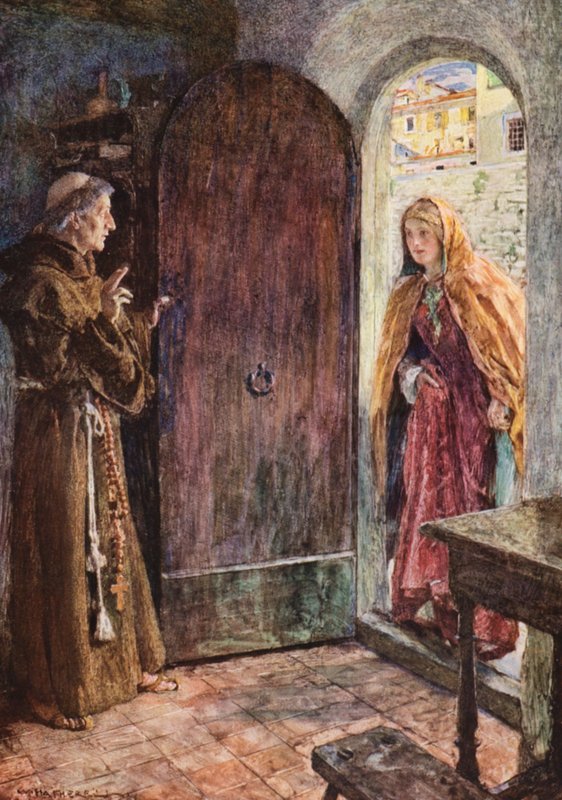 Shakespeare, Romeo e Giulietta: Atto II, Scena VI da William (after) Hatherell