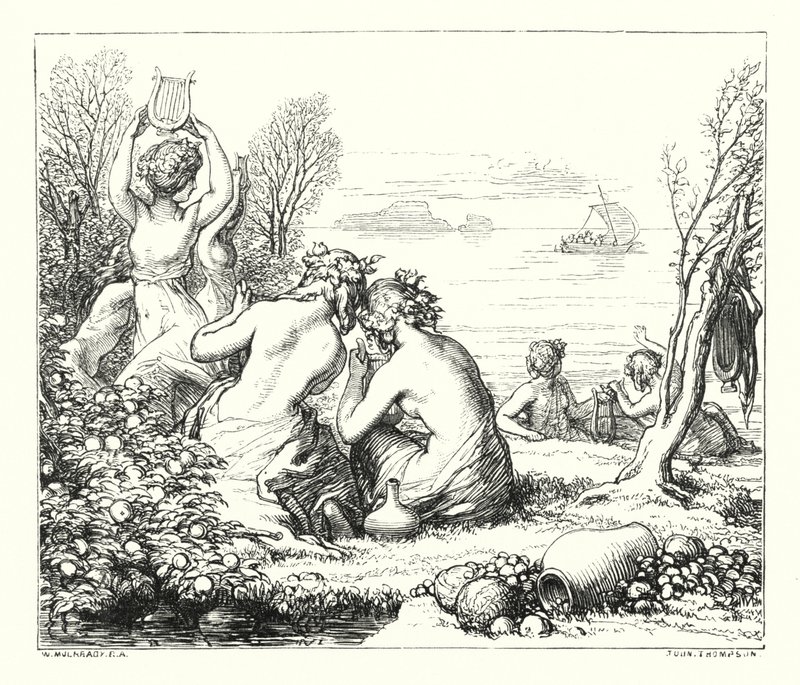 Le Fate del Mare (incisione) da William (after) Mulready