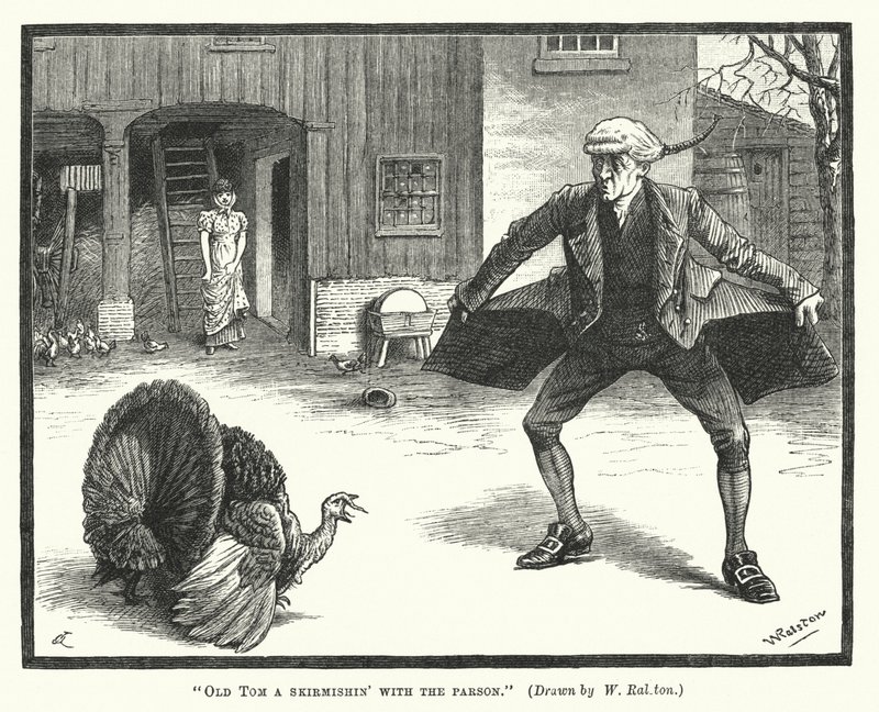 Vecchio Tom in uno scontro con il parroco (incisione) da William (after) Ralston