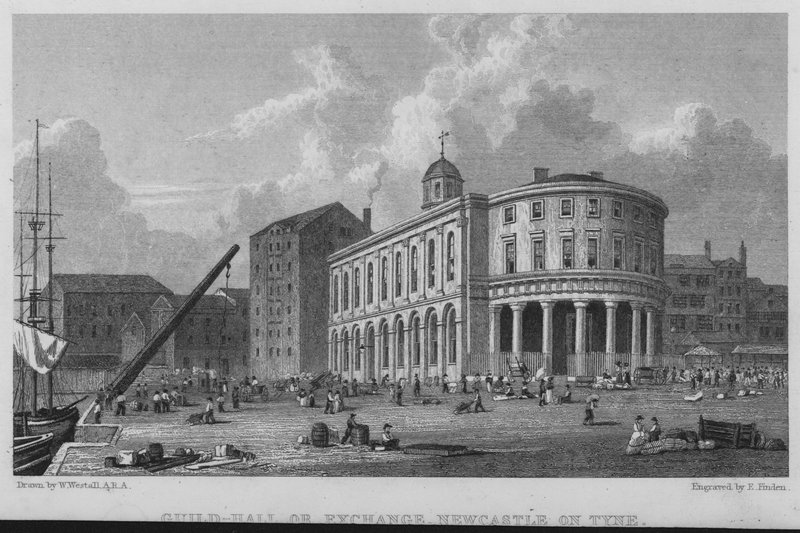 Guild-Hall o Exchange, Newcastle upon Tyne da William (after) Westall