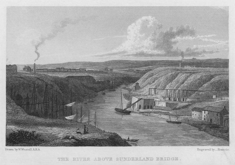 Il fiume sopra il ponte di Sunderland da William (after) Westall