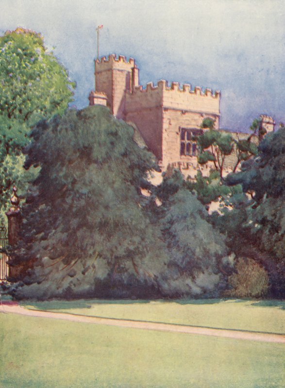 Wadham College dai giardini del Trinity College (litografia a colori) da William Ainsworth Wildman