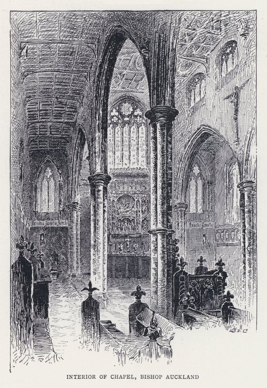 Interno della Cappella, Bishop Auckland (incisione) da William Alexander Ansted