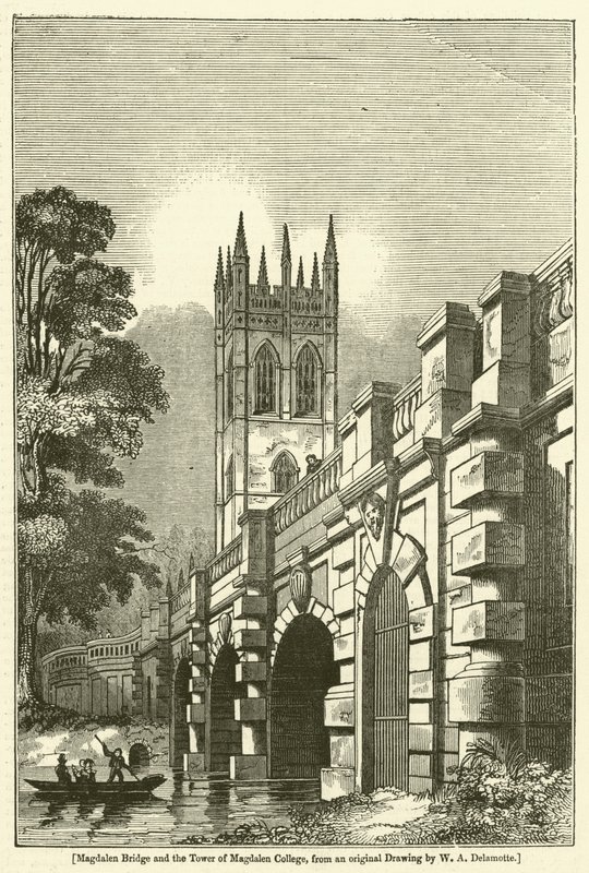 Ponte di Magdalen e Torre del Magdalen College da William Alfred Delamotte