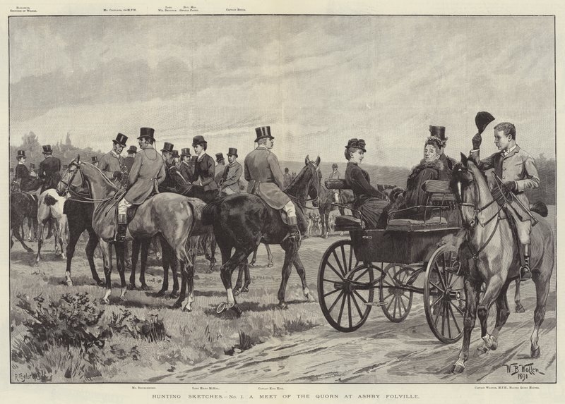 Schizzi di Caccia, un Incontro del Quorn ad Ashby Folville da William Barnes Wollen