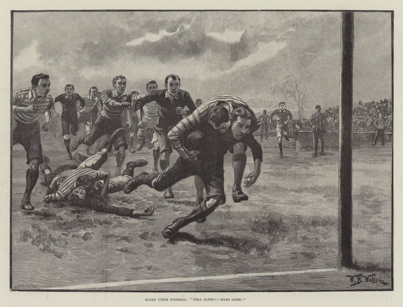 Rugby Union Football, ben salvato! Dura fortuna! da William Barnes Wollen