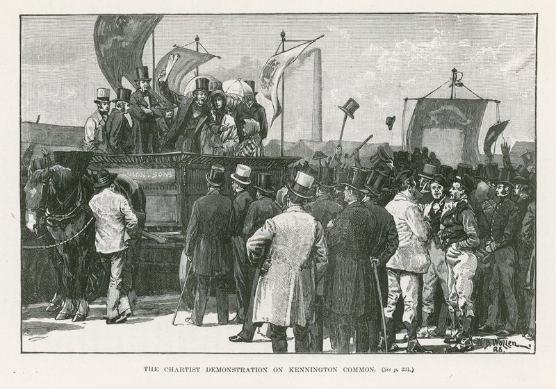 La dimostrazione chartista a Kennington Common, Londra da William Barnes Wollen