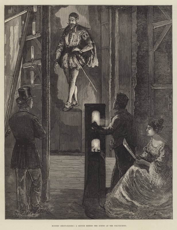 Moderna evocazione di fantasmi, uno schizzo dietro le quinte al Politecnico da William Bazett Murray