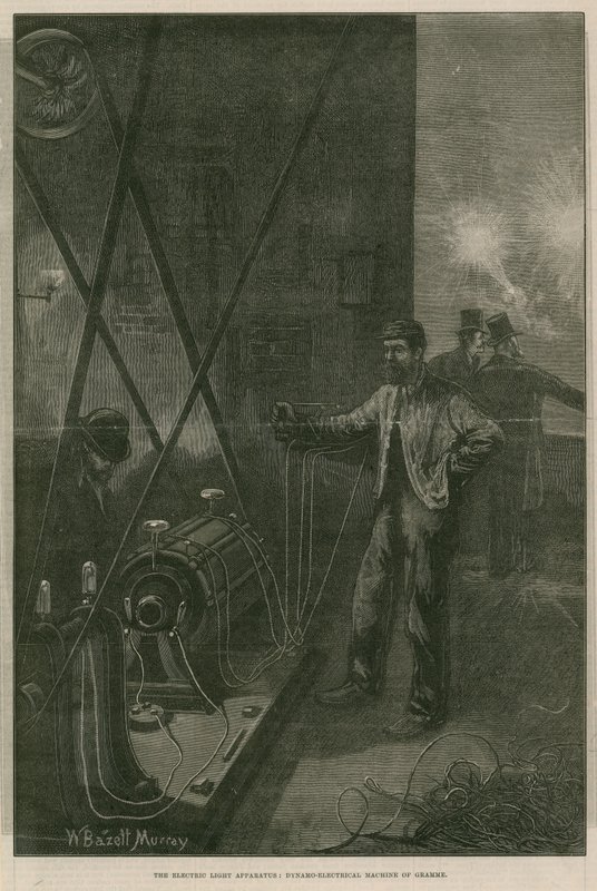 La luce elettrica: macchina dinamoelettrica di Gramme da William Bazett Murray