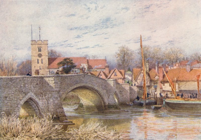 Ponte di Aylesford (litografia a colori) da William Biscombe Gardner