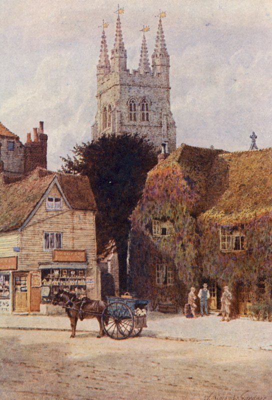 Chiesa e Woolpack Hotel, Tenterden da William Biscombe Gardner