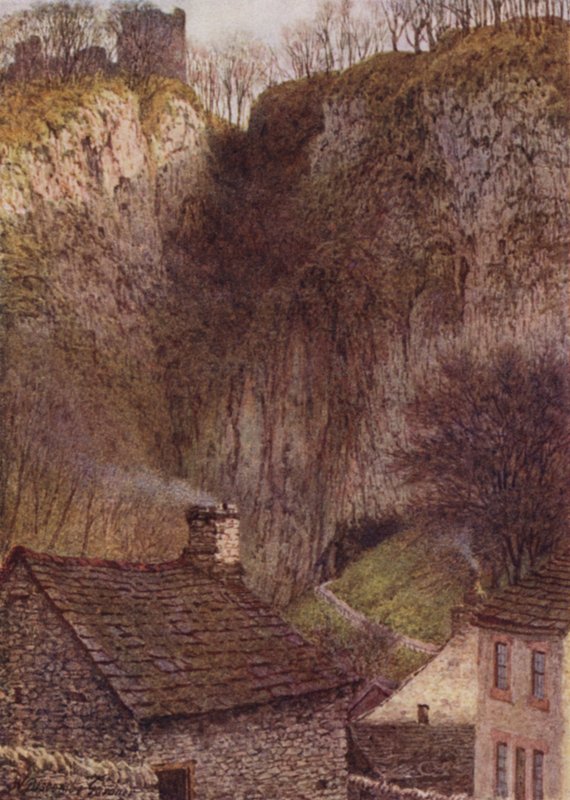 Castello di Peveril, la gola della Peak Cavern, Castleton da William Biscombe Gardner